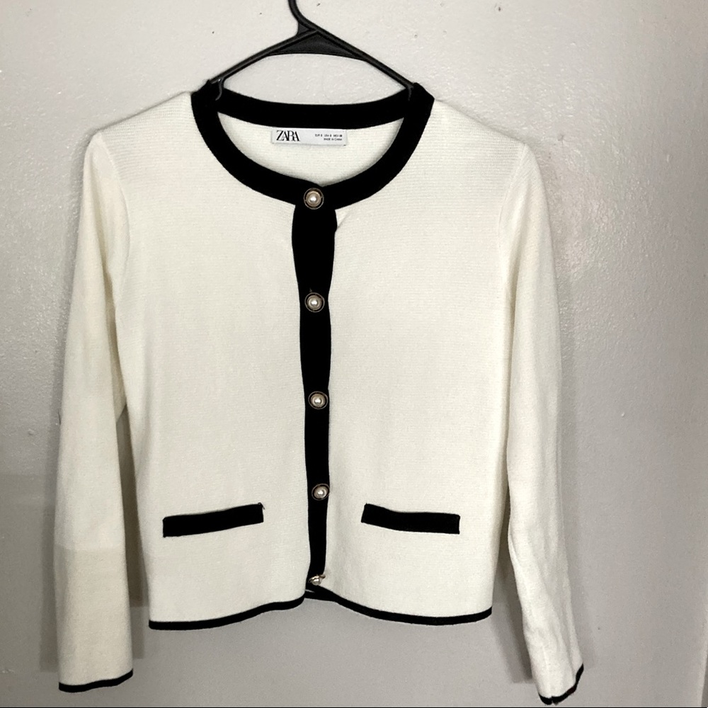 Zara sweater with pearl buttons